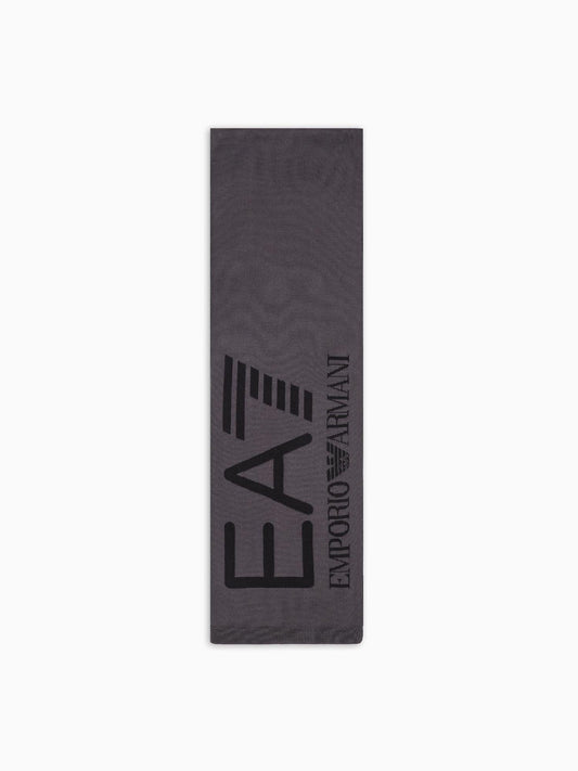 EA7 Emporio Armani Sciarpa Visibility con maxi logo EA7 Grigio