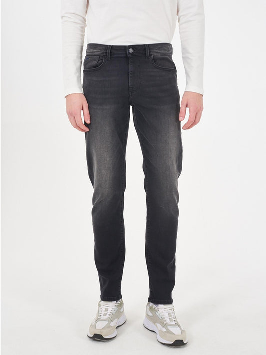 Yes Zee Jeans 5 Tasche Slim Fit Uomo Nero Stone