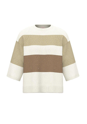 Emme Marella - Maglia Donna esule Bianco Beige e Cammello