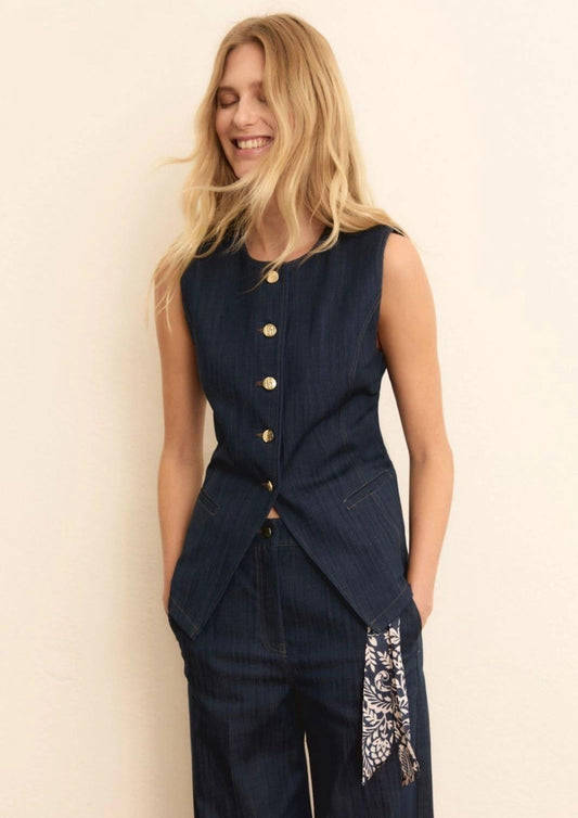 Emme Marella - Women's Khaki Blue Vest