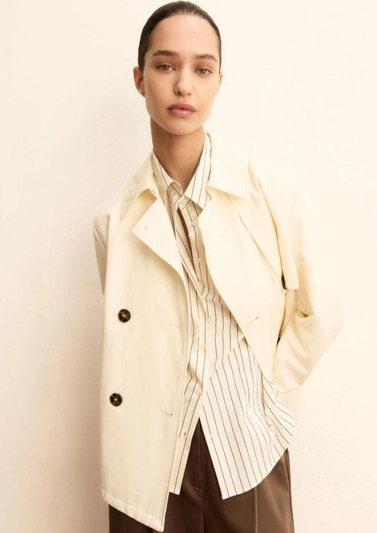 Emme Marella - Women's Waterproof Coat Pelota White Wool