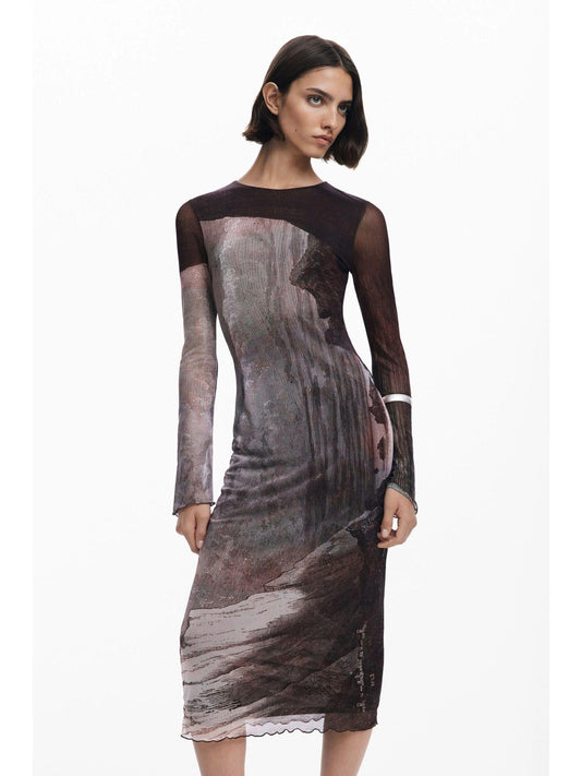 Vestito disegnato da Mr. Christian Lacroix Donna Marrone