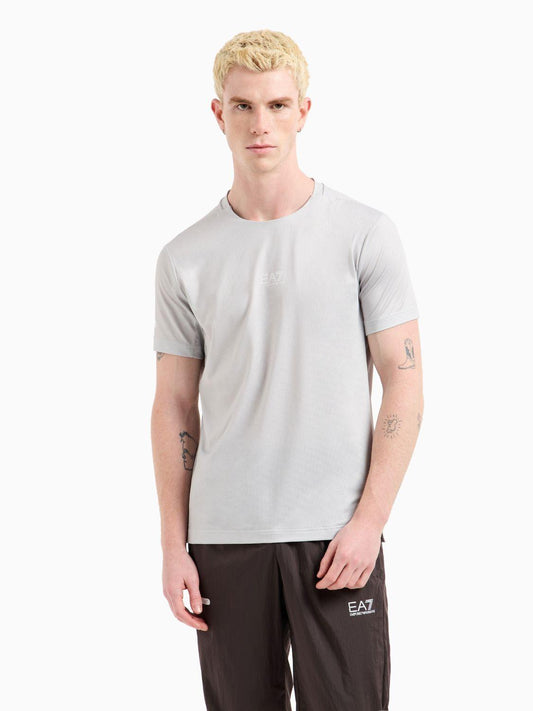 T-shirt EA7 Emporio Armani in tessuto Tecnico Uomo Grigio
