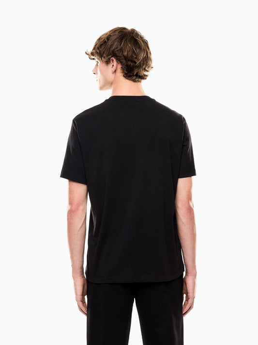 EA7 Emporio Armani T-shirt Logo Series in cotone con maxi logo Uomo Nero