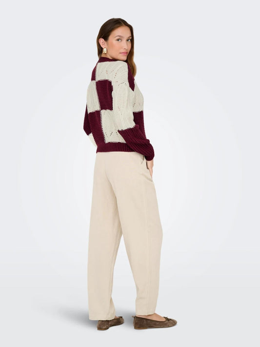 Jacqueline De Yong JDYJUSTY Pullover Donna Cabernet 15276930 Cabernet CLOUD DANCER JACQUELINE DE YONG 