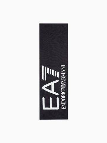 EA7 Emporio Armani Sciarpa Visibility con maxi logo EA7 Nero