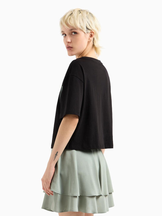 Armani Exchange Maglia Cropped Donna Nero