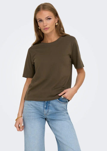 Jacqueline De Yong T-Shirt Donna Rex Marrone Ardesia