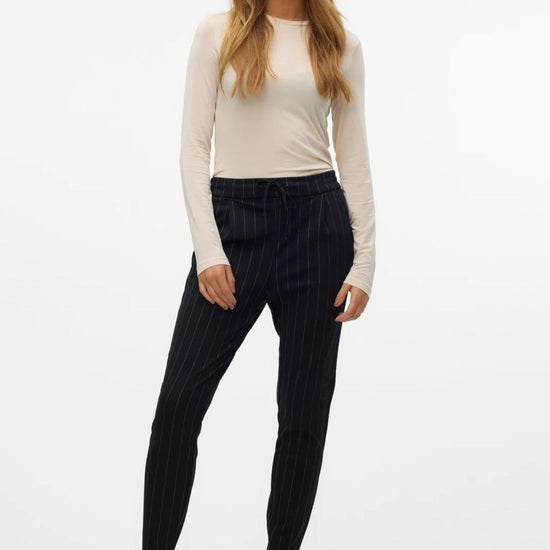 Vero Moda Pantalone Donna Eva Nero Gessato 10197909 Black SNOW WHITE PINSTRIPE VERO MODA 