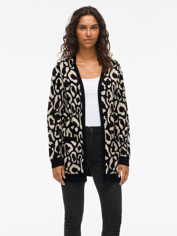 Cardigan Donna Tif Animalier Nero