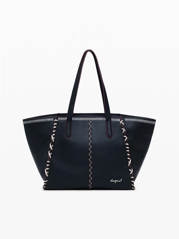 Desigual Borsa shopper grande con cuciture Donna Nero