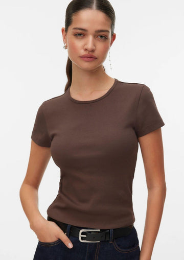 Vero Moda - T-Shirt Donna Chloe Marrone Cioccolata