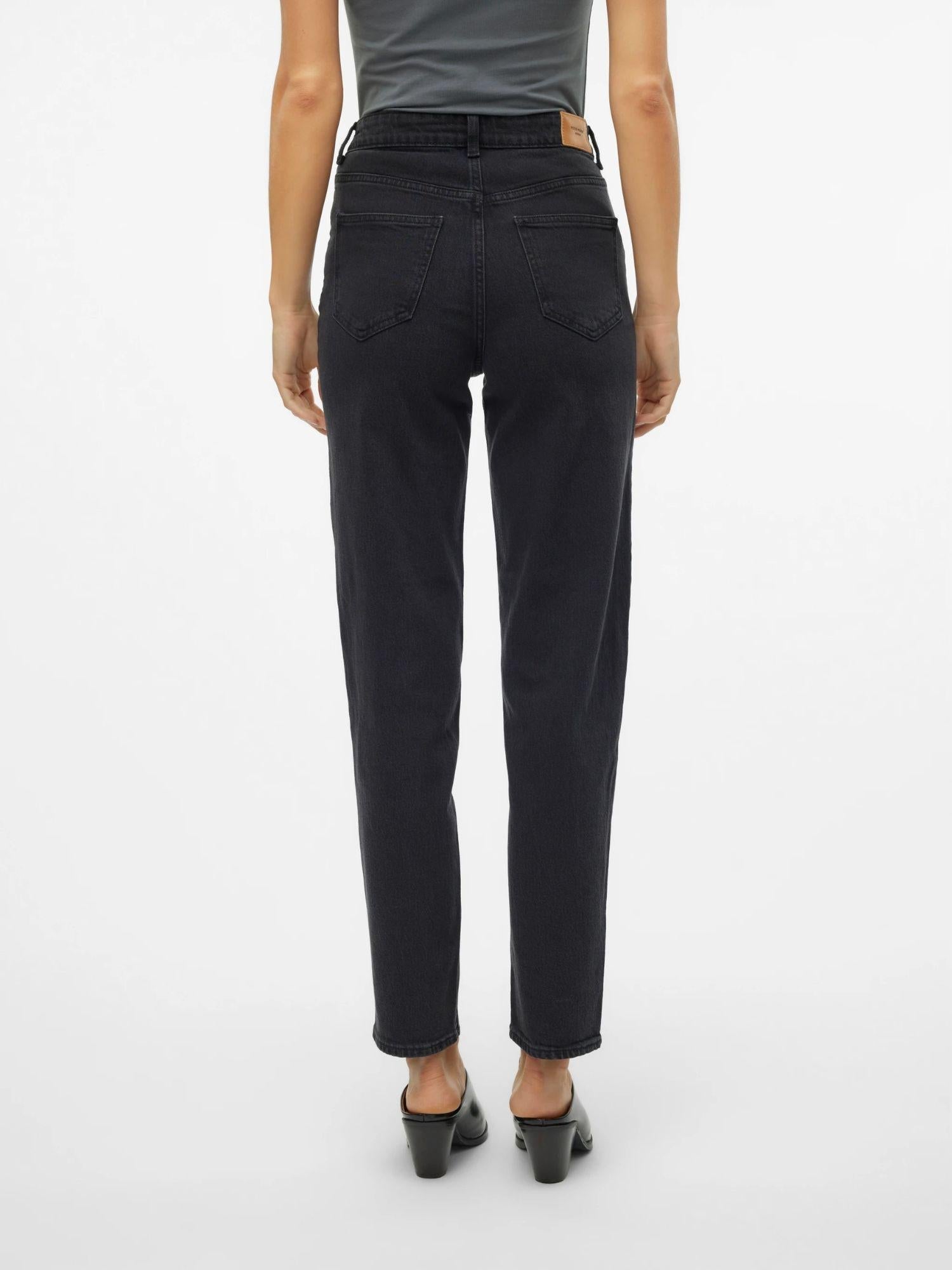 Vero Moda Jeans Donna Tessa A Vita Alta Mom Fit Dark Grey Denim 10302983 Dark Grey Denim VERO MODA 