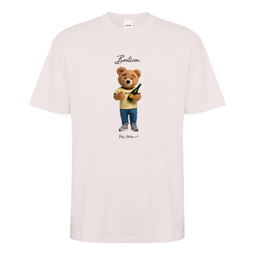 T-shirt oversize Teddy Champagne bianco vintage
