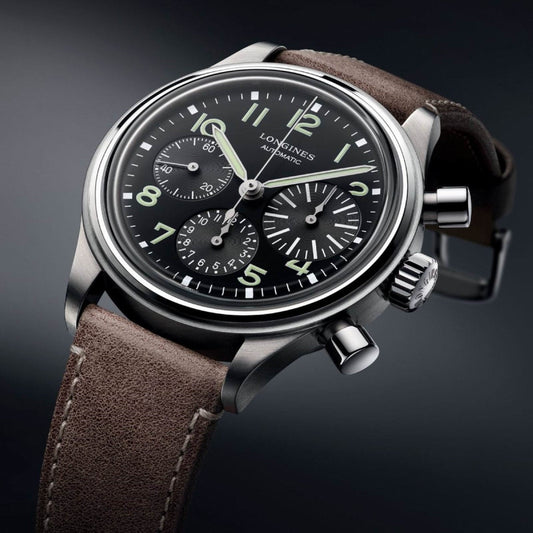 Longines orologio Avigation BigEye 41mm nero automatico acciaio L2.816.4.53.2