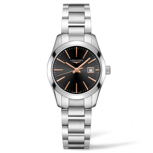 Longines orologio Conquest Classic 29,5mm nero acciaio quarzo L2.286.4.52.6