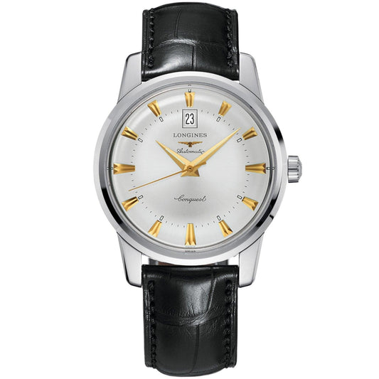 Longines orologio Conquest Heritage 40mm argento automatico acciaio L1.645.4.75.4