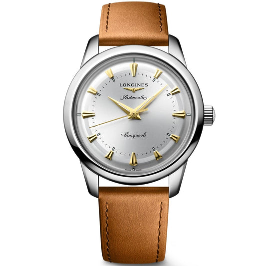 Longines orologio Conquest Heritage 40mm argento automatico acciaio L1.650.4.72.2