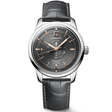 Longines orologio Conquest Heritage Central Power Reserve 38mm antracite automatico acciaio L1.648.4.62.2