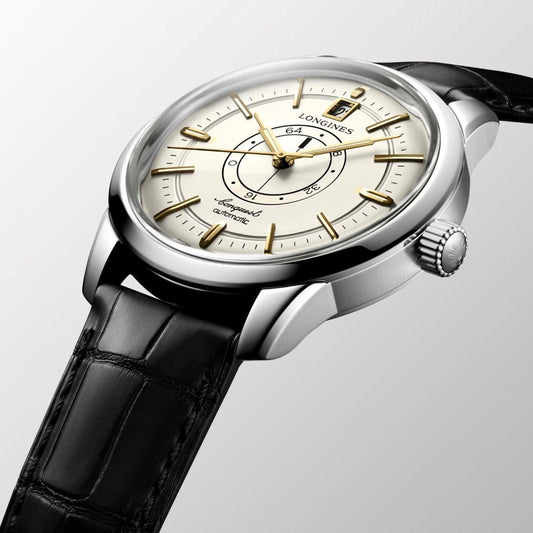 Longines orologio Conquest Heritage Central Power Reserve 38mm champagne automatico acciaio L1.648.4.78.2