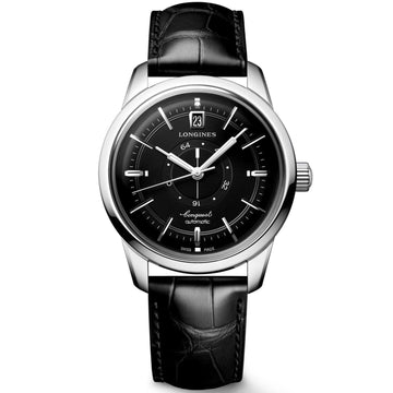 Longines orologio Conquest Heritage Central Power Reserve 38mm nero automatico acciaio L1.648.4.52.2