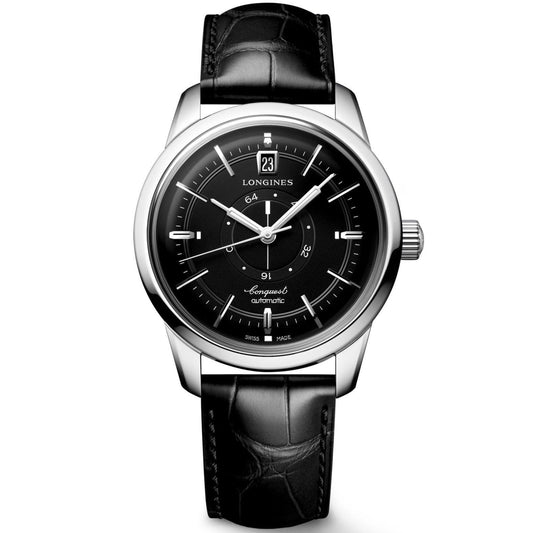 Longines orologio Conquest Heritage Central Power Reserve 38mm nero automatico acciaio L1.648.4.52.2