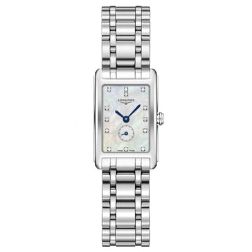 Longines orologio DolceVita 17.70x27mm madreperla diamanti quarzo acciaio L5.258.4.87.6