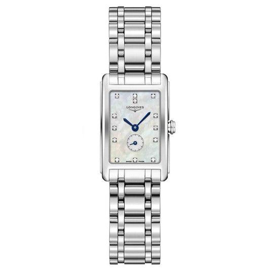 Longines orologio DolceVita 17.70x27mm madreperla diamanti quarzo acciaio L5.258.4.87.6