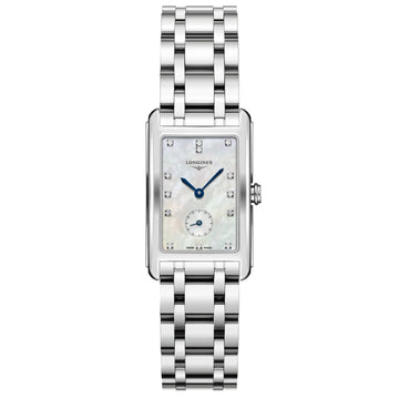 Longines DolceVita watch 23.30x37mm mother-of-pearl diamonds steel quartz L5.512.4.87.6