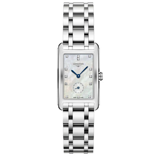 Longines DolceVita watch 23.30x37mm mother-of-pearl diamonds steel quartz L5.512.4.87.6