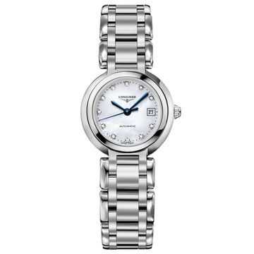Longines orologio donna PrimaLuna 26,5mm madreperla diamanti automatico acciaio L8.111.4.87.6