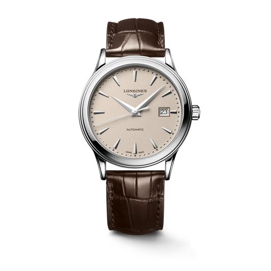 Longines orologio Flagship 40mm beige automatico acciaio L4.984.4.79.2