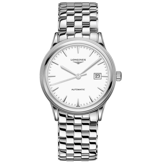 Longines orologio Flagship 40mm bianco acciaio uomo automatico L4.984.4.12.6