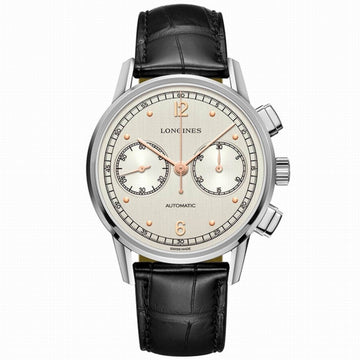 Longines orologio Heritage Chronograph 1940 argento automatico acciaio L2.814.4.76.0