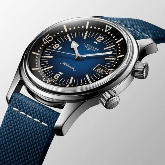 Longines orologio Heritage Legend Diver Blu Watch 42mm blu automatico acciaio L3.774.4.90.2