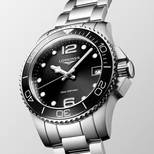Longines orologio Hydroconquest 32mm nero quarzo acciaio L3.370.4.56.6