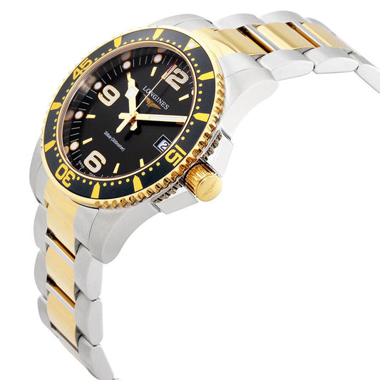 Longines orologio HydroConquest 41mm nero acciaio finitura PVD oro giallo quarzo L3.740.3.56.7