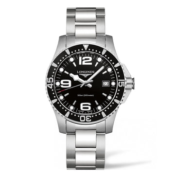 Longines orologio HydroConquest 41mm nero acciaio quarzo L3.740.4.56.6