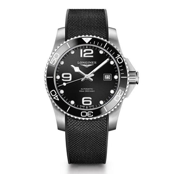 Longines orologio HydroConquest 41mm nero acciaio uomo automatico L3.781.4.56.9