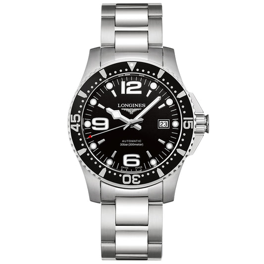 Longines orologio HydroConquest 41mm nero automatico acciaio L3.742.4.56.6