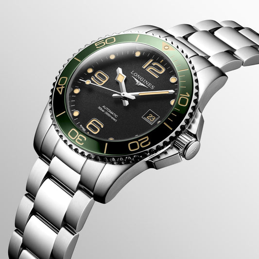 Longines orologio Hydroconquest 41mm nero automatico acciaio L3.781.4.05.6