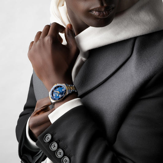 Longines orologio HydroConquest 43mm blu automatico acciaio finiture PVD oro giallo L3.782.3.96.7