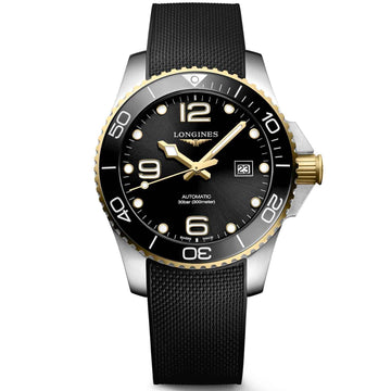 Longines orologio HydroConquest 43mm nero automatico acciaio finitura PVD oro giallo L3.782.3.56.9