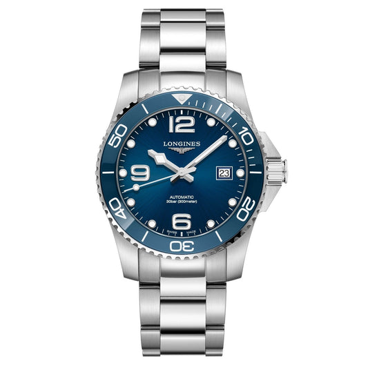 Longines orologio HydroConquest ceramic 41mm blu automatico acciaio L3.781.4.96.6