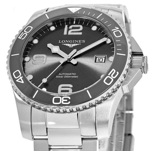 Longines orologio HydroConquest ceramic 41mm grigio automatico acciaio L3.781.4.76.6