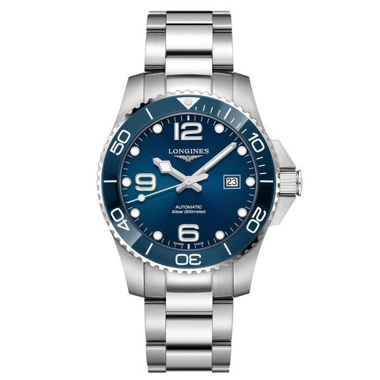Longines orologio HydroConquest ceramic 43mm blu automatico acciaio L3.782.4.96.6
