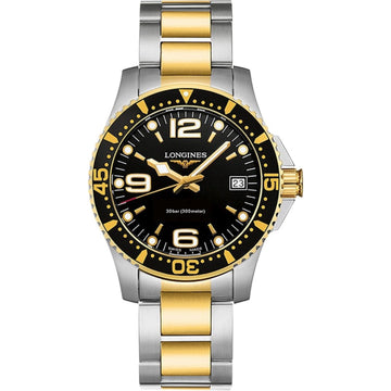 Longines orologio Hydroconquest nero quarzo acciaio finiture PVD oro giallo L3.340.3.56.7