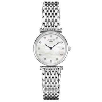 Longines orologio La Grande Classique 24mm madreperla diamanti acciaio quarzo L4.209.4.87.6