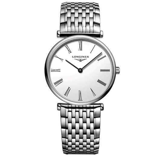 Longines orologio La grande Classique 29mm bianco quarzo acciaio L4.512.4.11.6
