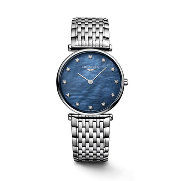 Longines orologio La Grande Classique 29mm madreperla diamanti quarzo acciaio L4.512.4.81.6